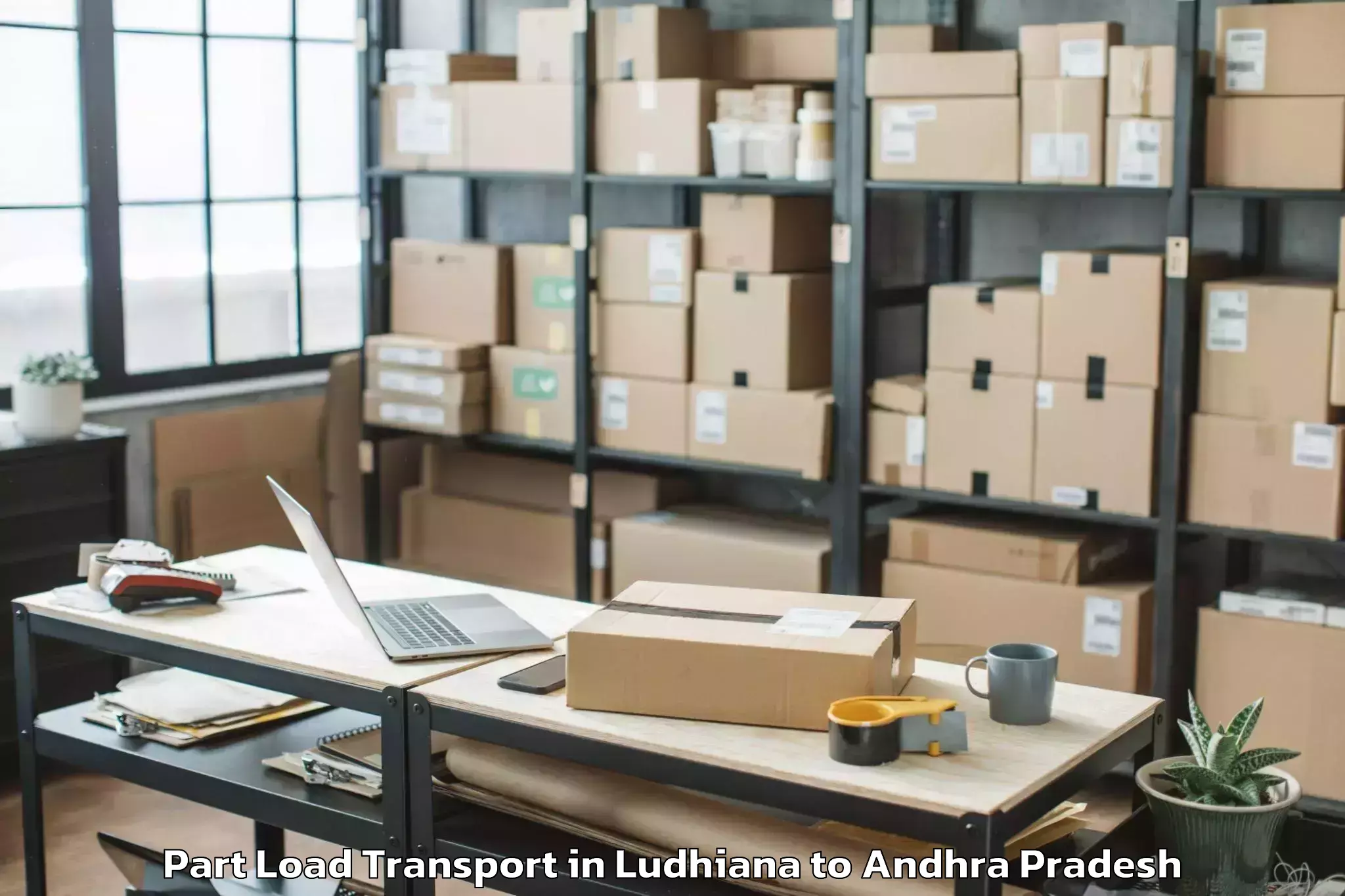 Book Ludhiana to Narasaraopet Part Load Transport Online